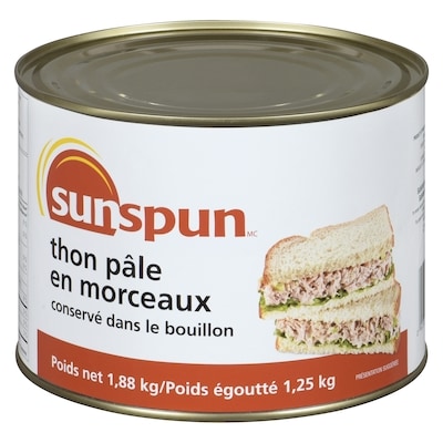 Sunspun Thon pâle en morceaux conservé dans le bouillon 1.88 kg, 0,90 $/100g