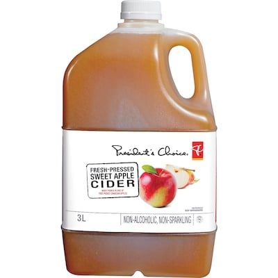 President's Choice Fresh-Pressed Sweet Apple Cider 3 l, $0.27/100ml