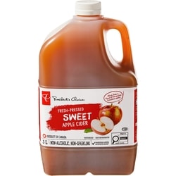President's Choice Fresh-Pressed Sweet Apple Cider 3 l, $0.17/100ml