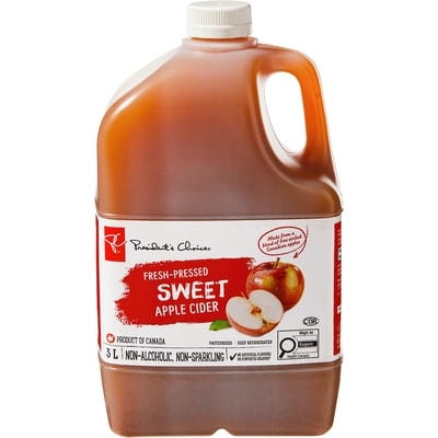 President's Choice Fresh-Pressed Sweet Apple Cider 3 l, $0.17/100ml
