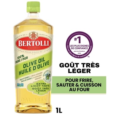 Bertolli Huile d’olive au goût très léger 1 l, 1,30 $/100ml