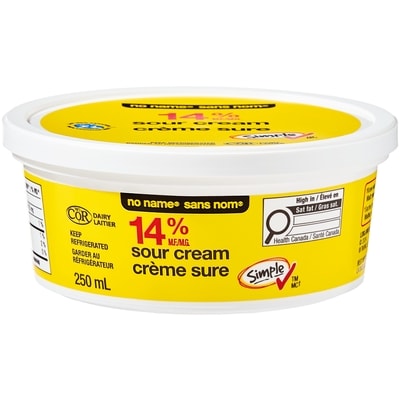 No Name 14% M.F. Regular Sour Cream 250 ml, $1.00/100ml