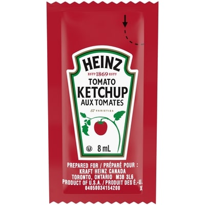 Heinz Tomato Ketchup Single Serve Sachets 500x8.0 ml, $0.67/100ml