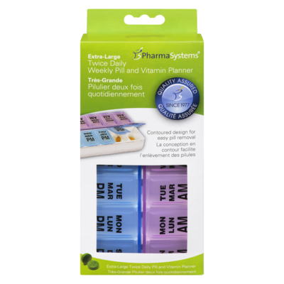 PharmaSystems uMedPlan Extra Large Pill & Vitamin Planner Twice Daily 1 ea, $11.99/1ea