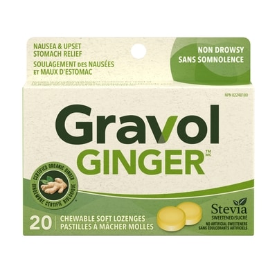 Gravol Pastilles à mâcher 20 ea, 0,50 $/1ch