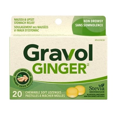 Gravol Pastilles à mâcher 20 ea, 0,48 $/1ch