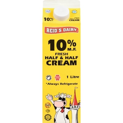 Reids 10% Half & Half Cream 1 l, $0.50/100ml