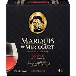 Marquis De Mericourt Vin rouge sec Marquis de Méricourt (Pièce d’identité requise au moment du ramassage) 4 l, 0,95 $/100ml