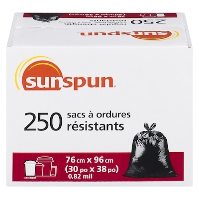 Sunspun Sacs à ordures résistants d'extérieur  250 ea, 0,17 $/1ch