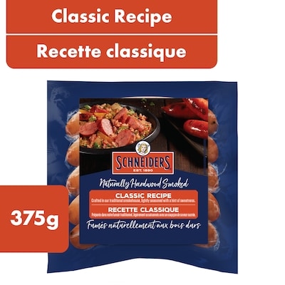 Schneiders Smoked Sausage, Classic Recipe 375 g, $2.66/100g