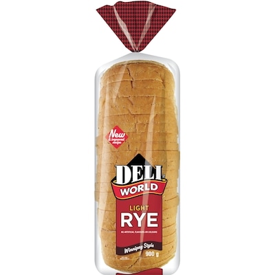 Deli World Light Rye Bread 900 g, $0.44/100g