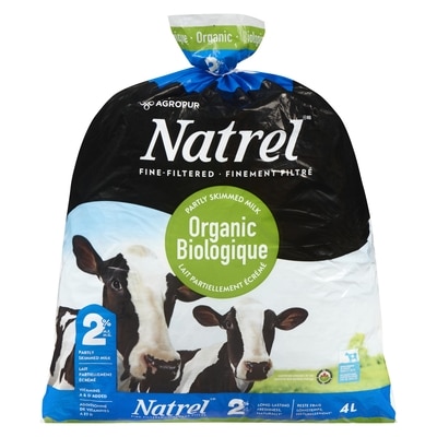 Natrel Natrel Finement Filtré Lait Partiellement Écrémé Biologique 2% M.G. 4 l, 0,31 $/100ml