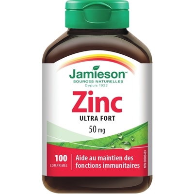 Jamieson Comprimés de zinc de , 50 mg 100 ea, 0,15 $/1ch