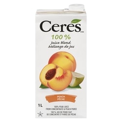 Ceres Jus de pêche casher 1 l, 0,30 $/100ml