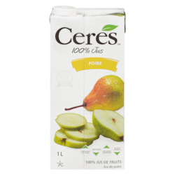 Ceres Jus de poire casher 1 l, 0,35 $/100ml