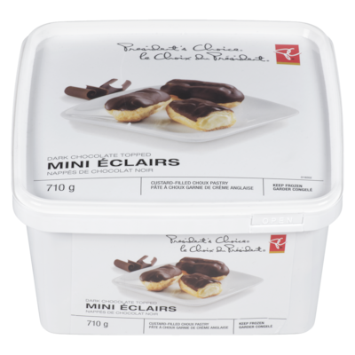le Choix du Président Mini-éclairs surgelés 710 g, 2,25 $/100g