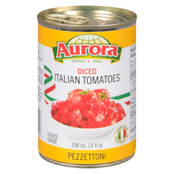 Aurora Diced Tomatoes 398 ml, $0.25/100ml