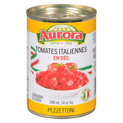Aurora Tomates en dés 398 ml, 0,58 $/100ml