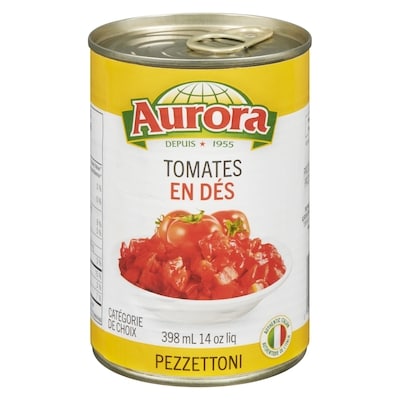 Aurora Tomates en dés 398 ml, 0,55 $/100ml