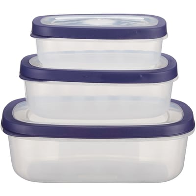 Everyday Essentials 3-Piece Rectangular Food Storage Container Set     3x3.0 ea, $1.83/1ea