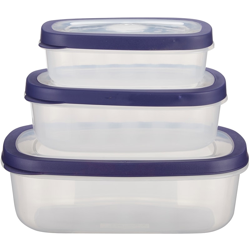 3-Piece Rectangular Food Storage Container Set