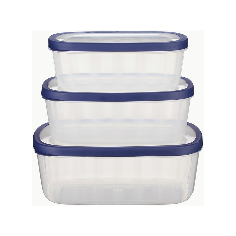 3-Piece Rectangular Food Storage Container Set, Large