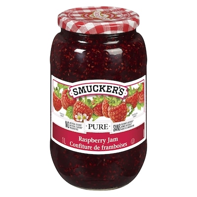 Smucker’s Pure confiture de framboises 1 l, 1,35 $/100ml