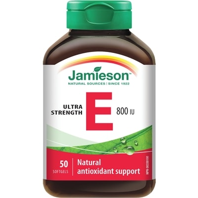 Jamieson Vitamin E 800 IU/536 mg at 50 ea, $0.50/1ea