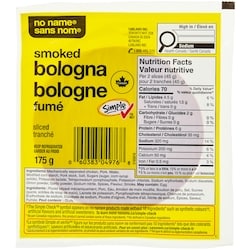 No Name Sliced Smoked Bologna 175 g, $17.14/1kg $1.71/100g