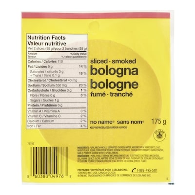 No Name Bologna 175 g, $17.14/1kg $1.71/100g