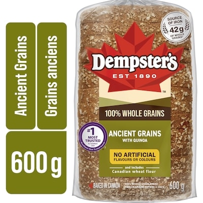 Dempster’s Pain à 100 % de grains entiers anciens avec quinoa 600 g, 0,83 $/100g