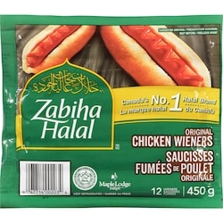 Zabiha Halal Saucisses de poulet 450 g, 0,78 $/100g