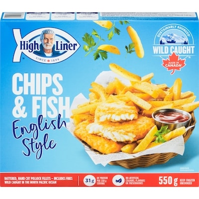High Liner Chips & Fish English Style 550 g, $2.00/100g