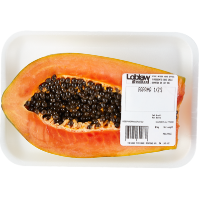 null Papaya Halves $6.59/1kg $2.99/1lb