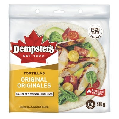 Dempster Original Large Tortillas 610 g, $0.79/100g