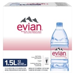 Evian Natural Spring Water 12x1.5 l, $0.21/100ml