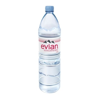 Evian Spring Water, Bottle 1.5 l, $0.27/100ml