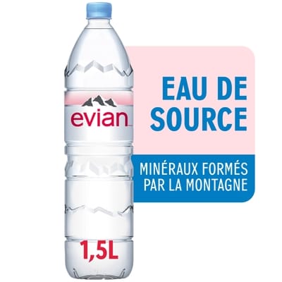 Evian Eau 1.5 l, 0,27 $/100ml
