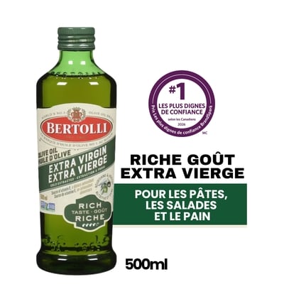 Bertolli Huile d’olive extra vierge au goût 500 ml, 2,20 $/100ml