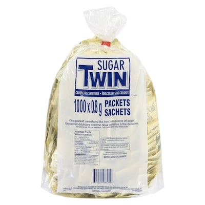 Sugar Twin Édulcorant en sachets 1000 ea, 0,02 $/1ch