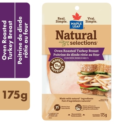 Maple Leaf Natural Selections Sliced Deli Turkey Breast, Oven Roasted 175 g, $48.51/1kg $4.85/100g