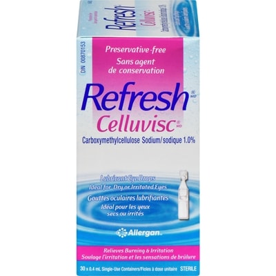 Refresh Gouttes oculaires lubrifiantes Celluvisc 30 ea, 4 122,50 $/100ml
