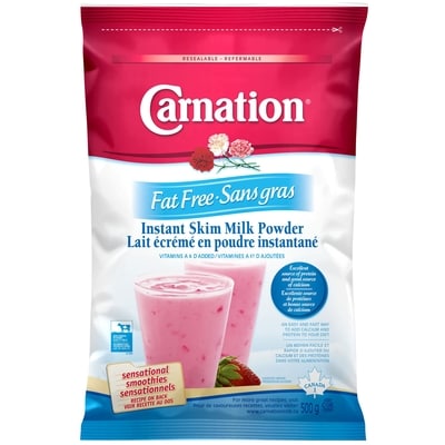 Carnation lait écrémé en poudre instantané sans gras 500 g, 2,70 $/100g