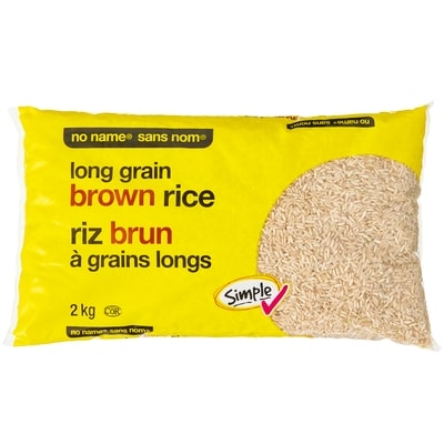 No Name Long Grain Brown Rice 2 kg, $0.30/100g