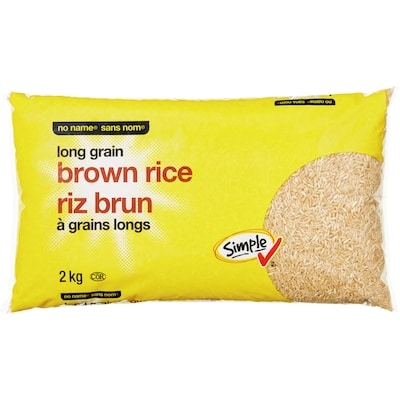 Sans Nom Riz brun à grains longs 2 kg, 0,35 $/100g