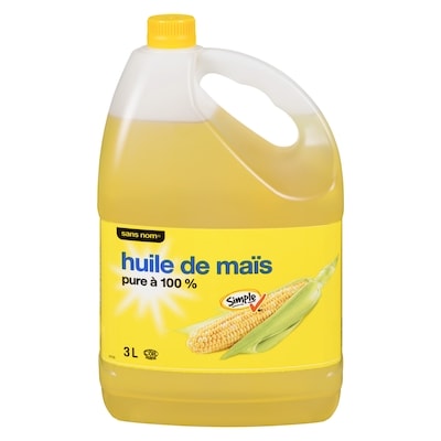 Sans Nom Huile de maïs pure à 100% 3 l, 0,37 $/100ml