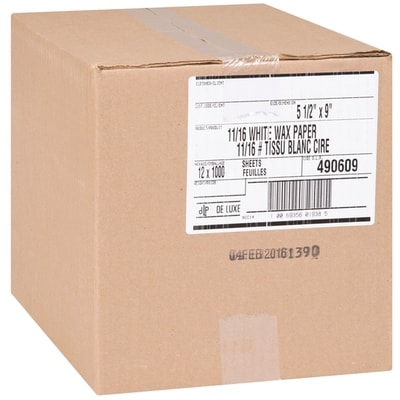 GFS Waxed Tissue, 5.5 x 9 inch 1000x1.0 ea, $0.01/1ea