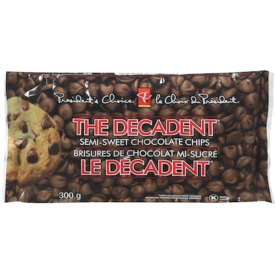 President's Choice The Decadent Semi-Sweet Chocolate Chips 300 g, $1.67/100g