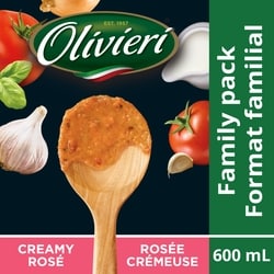 Olivieri Sauce pour pâtes rosée crémeuse  600 ml, 1,75 $/100ml