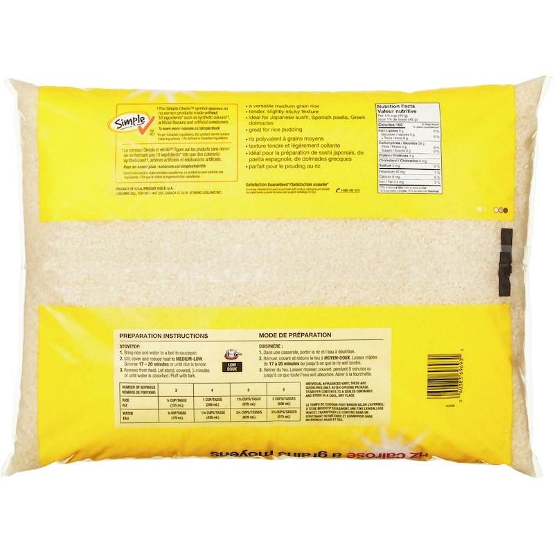 Medium Grain Calrose Rice Club Size